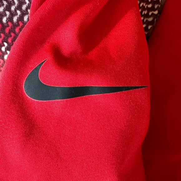 Nike Pro Women's Red White Hyperwarm Nordic Infinity Long Sleeve Shirt - Picture 9 of 16